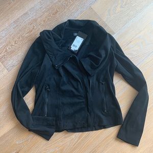Jones New York Moto style faux suede jacket black